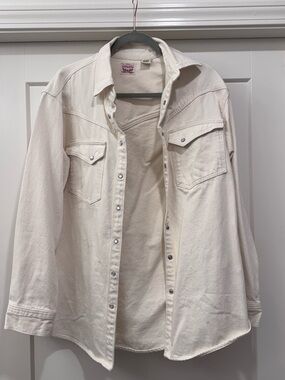 Levi's Off-White Denim Western Shirt Jacket